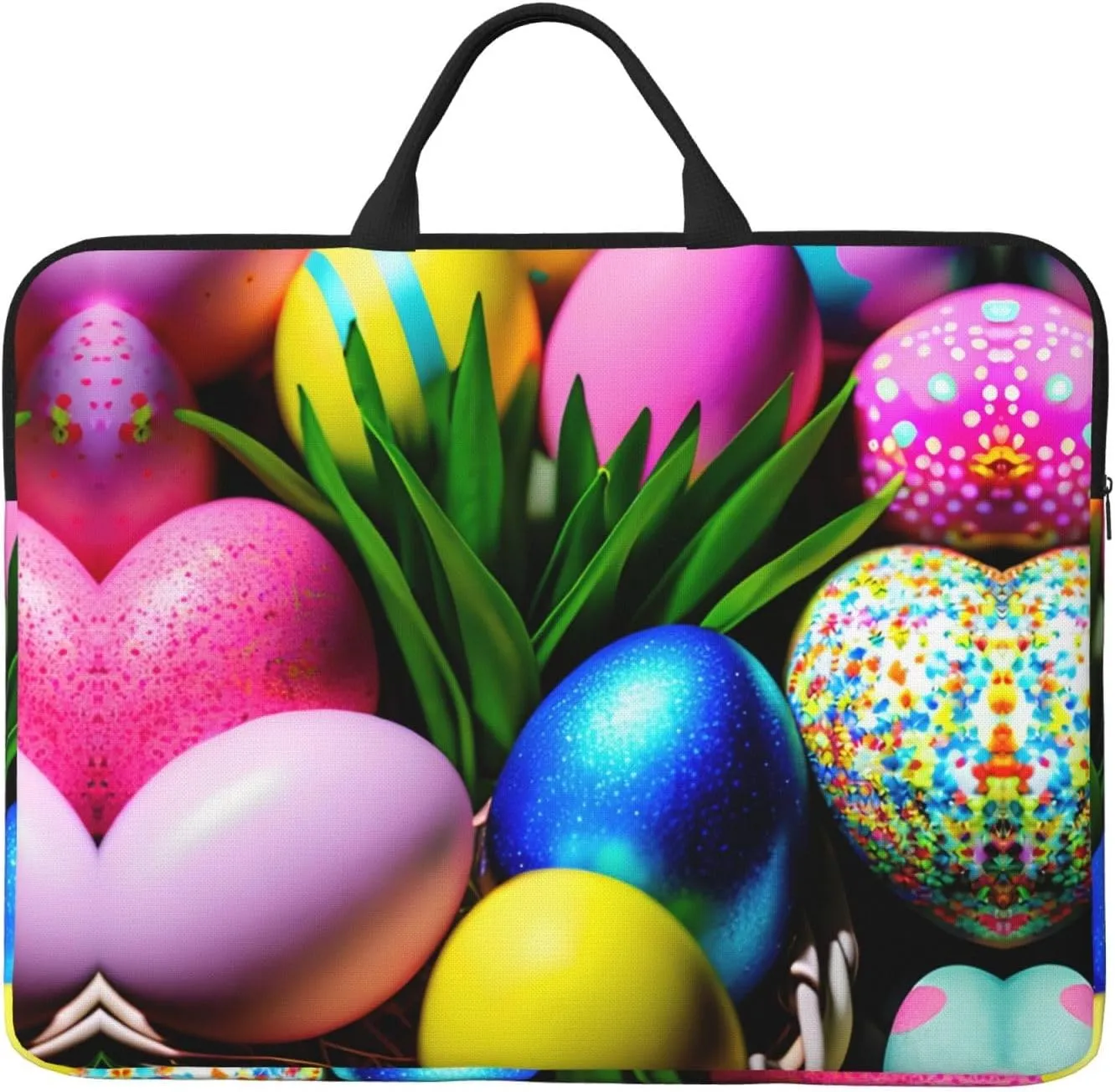 Colorful Easter Eggs 14in Laptop Case Sleeve Bag  Versatile Shoulder Messenger Briefcase, Designed for Business Travel