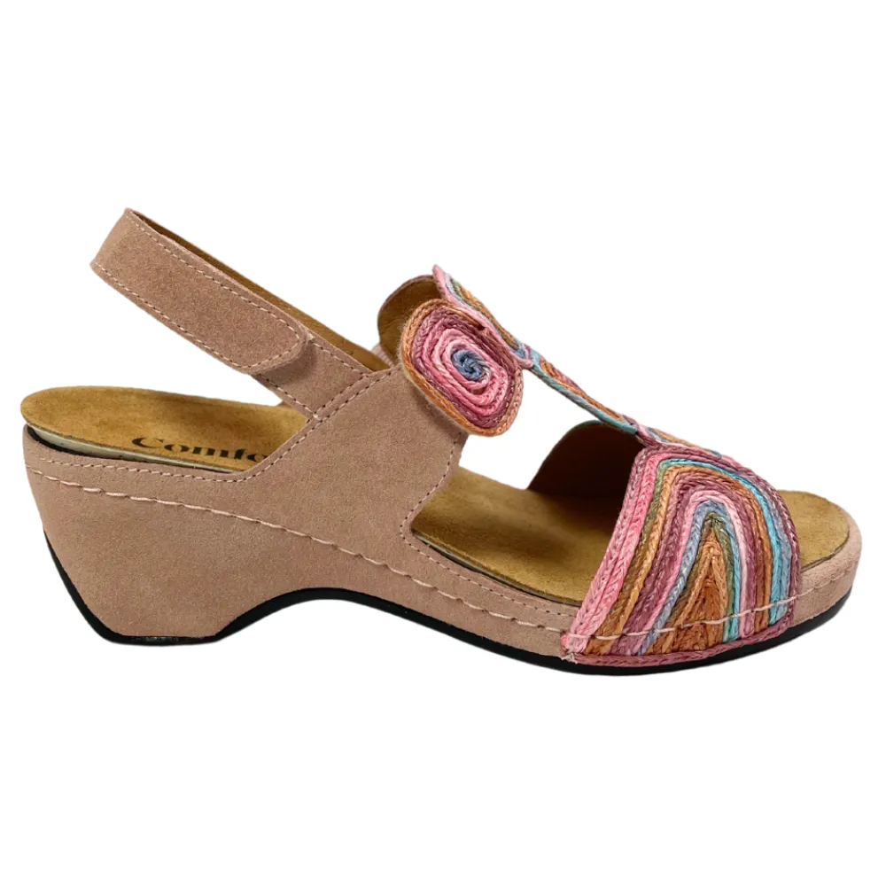 Comfort Class Georgia Pink Suede Combo Sandal (Women's)