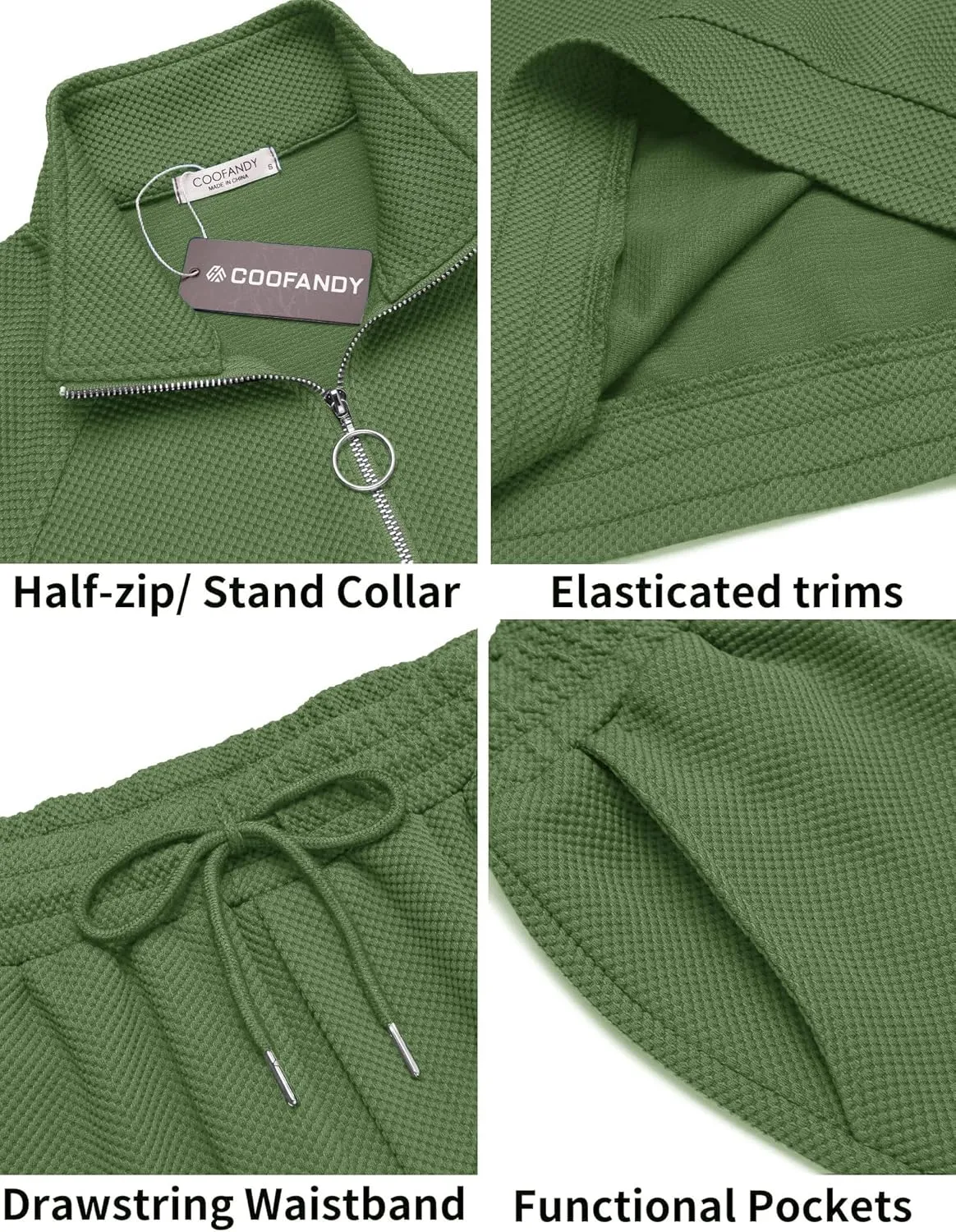 COOFANDY Men's Tracksuit 2 Piece Relaxed Fit Half-zip Sweatsuits Athletic Running Jogging Suit Sets