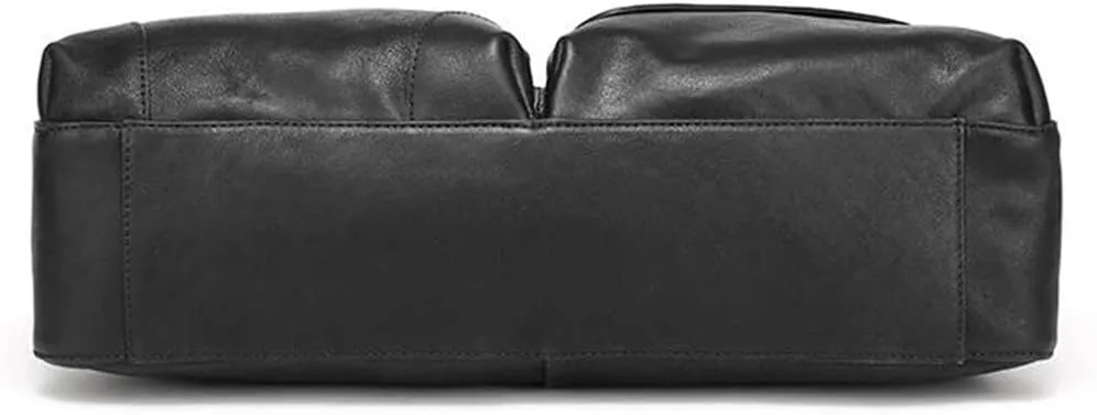 Cowhide Handbag Business Briefcase Male Leather Bag Shoulder Bag Short Business Trip Travel Men's Bag(E)