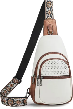 Crossbody Bags for Women 4-Pockets Sling Bag Fanny Pack Chest Purse Backpack Casual Daypacks Travel Shopping