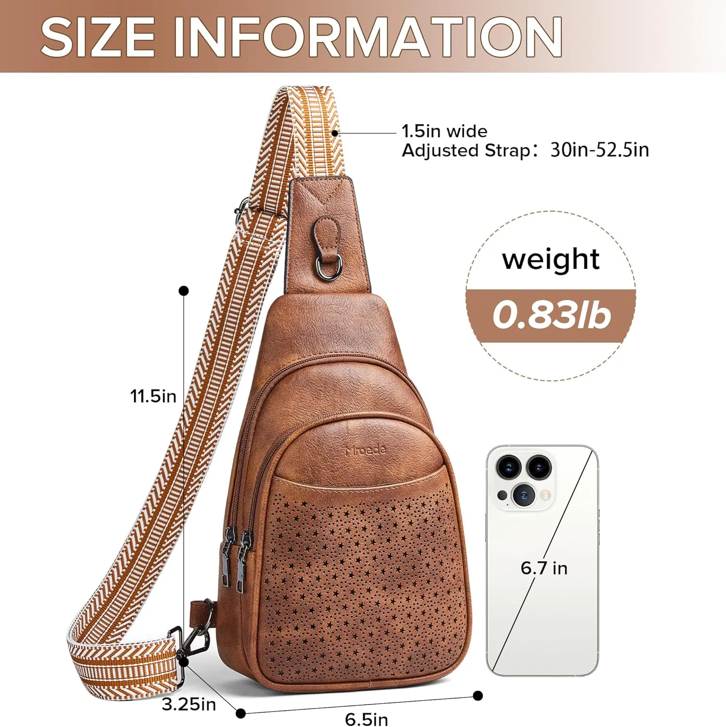 Crossbody Bags for Women 4-Pockets Sling Bag Fanny Pack Chest Purse Backpack Casual Daypacks Travel Shopping