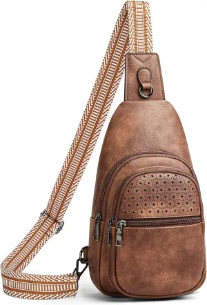 Crossbody Bags for Women 4-Pockets Sling Bag Fanny Pack Chest Purse Backpack Casual Daypacks Travel Shopping