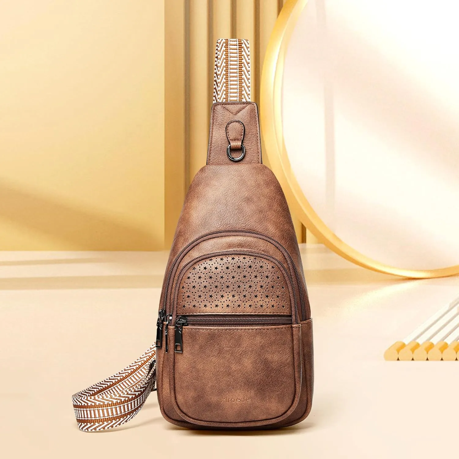 Crossbody Bags for Women 4-Pockets Sling Bag Fanny Pack Chest Purse Backpack Casual Daypacks Travel Shopping