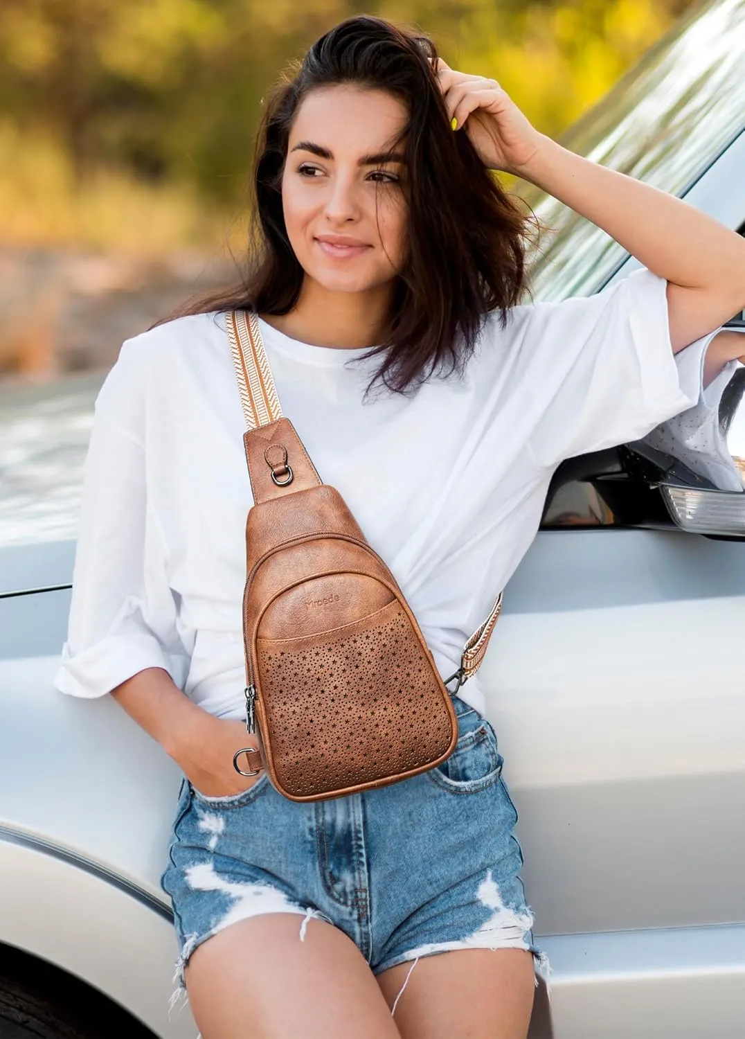 Crossbody Bags for Women 4-Pockets Sling Bag Fanny Pack Chest Purse Backpack Casual Daypacks Travel Shopping
