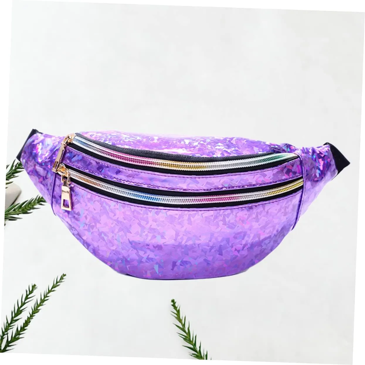 Crossbody Bags for Women Reflective Sequins Waist Pouch Large Capacity Outdoor Waist Bag Fashionable Ladies Travel Accessory