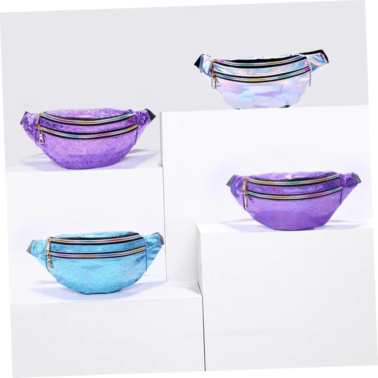 Crossbody Bags for Women Reflective Sequins Waist Pouch Large Capacity Outdoor Waist Bag Fashionable Ladies Travel Accessory