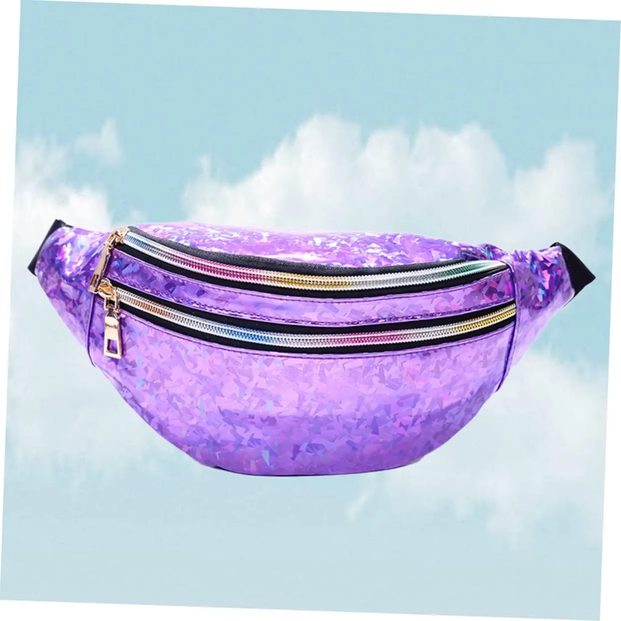 Crossbody Bags for Women Reflective Sequins Waist Pouch Large Capacity Outdoor Waist Bag Fashionable Ladies Travel Accessory