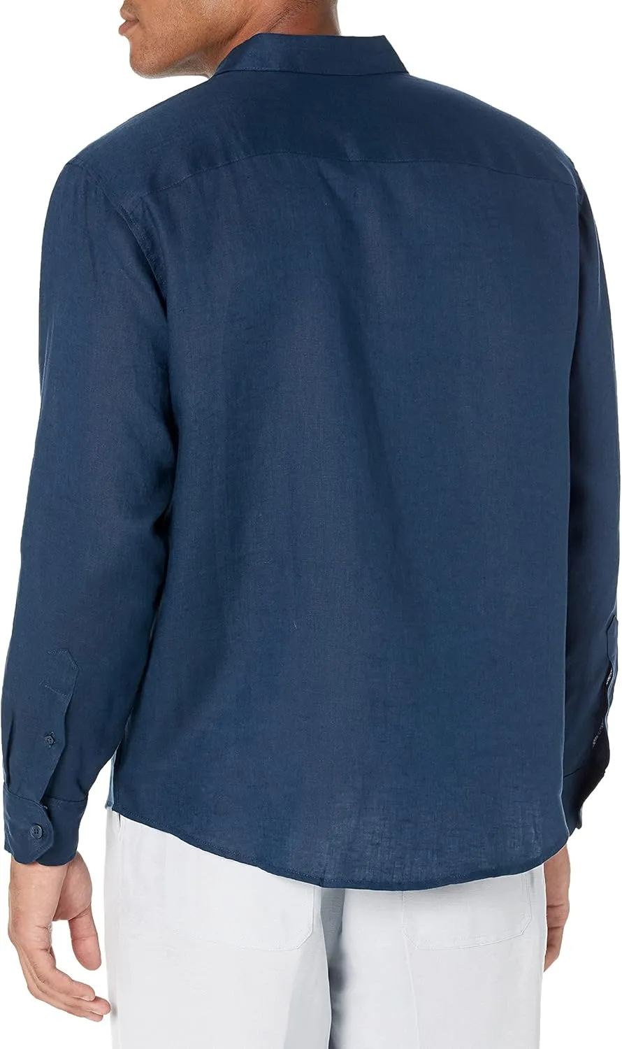 Cubavera Men's Long Sleeve 100% Linen Shirt With Pintuck Detail, Spread Collar, Relaxed Fit, Lightweight & Breathable
