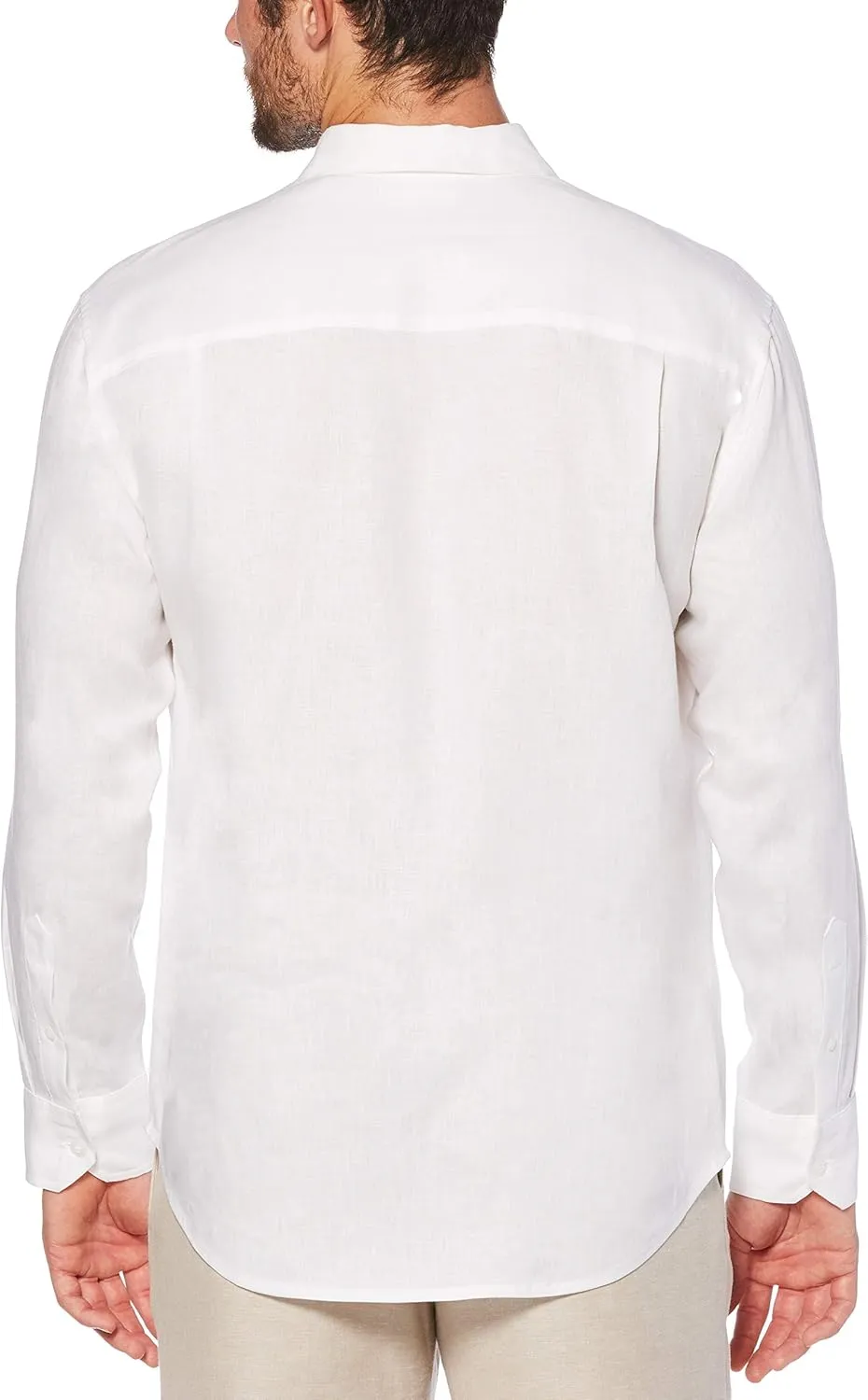 Cubavera Men's Long Sleeve 100% Linen Shirt With Pintuck Detail, Spread Collar, Relaxed Fit, Lightweight & Breathable