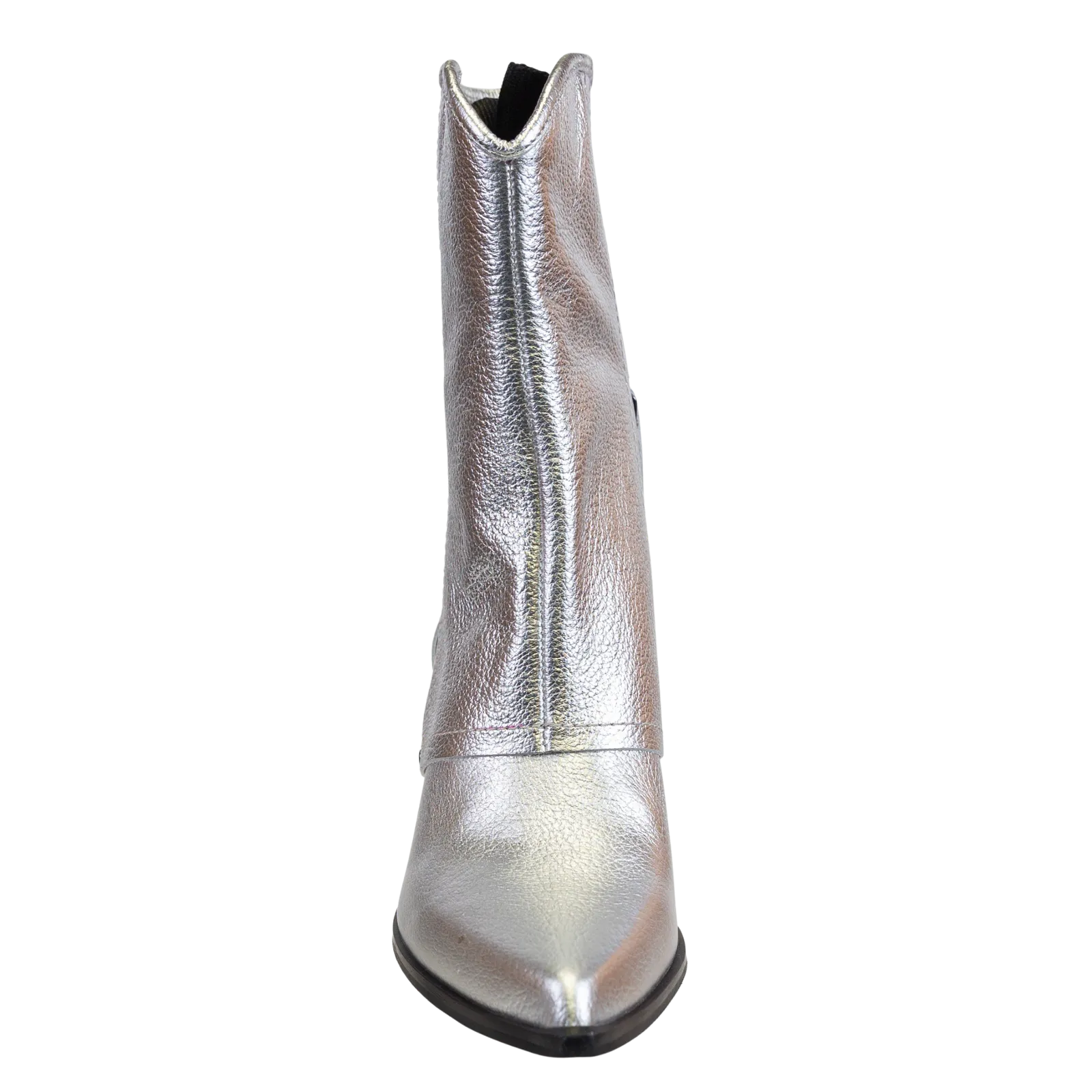 CURIO in SILVER Heeled Mid Shaft Boots