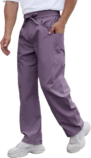 DEARCASE Men's Casual Baggy Elastic Waist Pants with Large Pockets Lightweight Relaxed Fit Drawstring Trousers