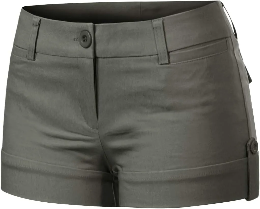Design by Olivia Women's Body Enhancing Comfort Modern City Cuffed Short with Pockets