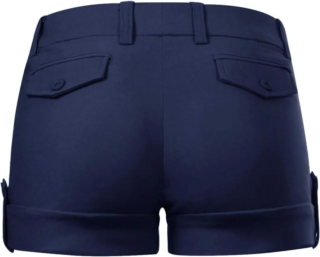 Design by Olivia Women's Body Enhancing Comfort Modern City Cuffed Short with Pockets