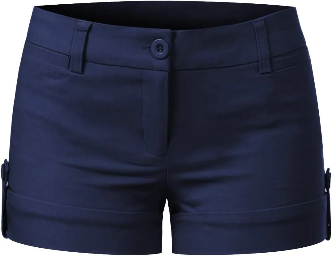 Design by Olivia Women's Body Enhancing Comfort Modern City Cuffed Short with Pockets