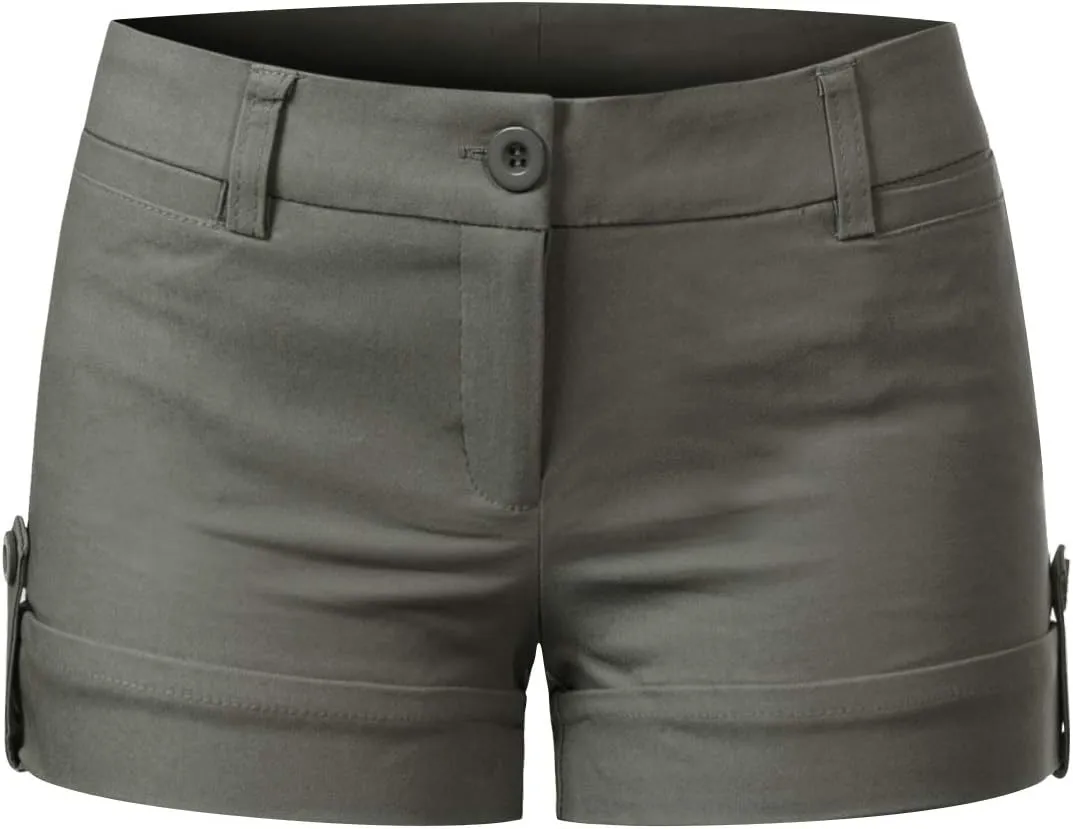 Design by Olivia Women's Body Enhancing Comfort Modern City Cuffed Short with Pockets