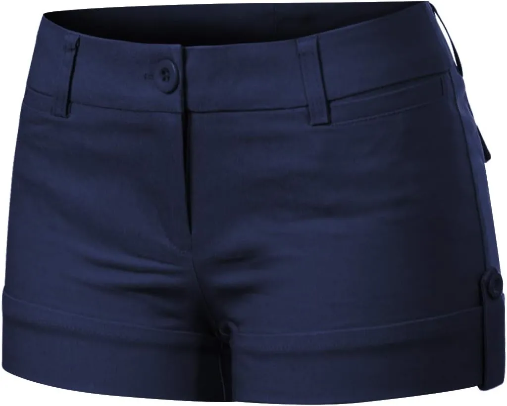 Design by Olivia Women's Body Enhancing Comfort Modern City Cuffed Short with Pockets