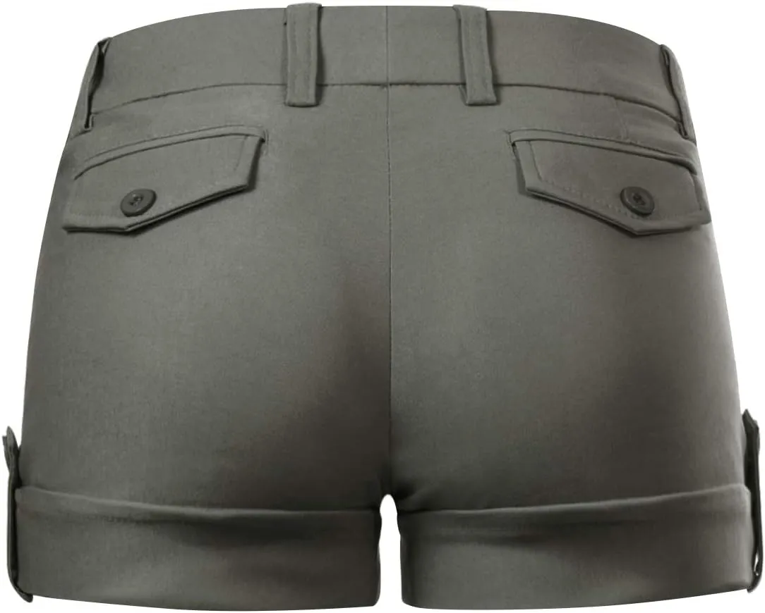 Design by Olivia Women's Body Enhancing Comfort Modern City Cuffed Short with Pockets