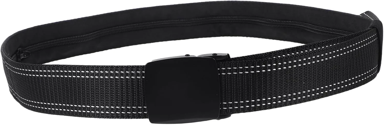 Didiseaon Men's Hidden Money Belt Tank Fashion Alloy Buckle Belt for Travel Daily Use Black