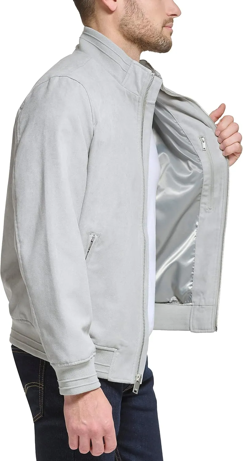DKNY Men's Modern Knit Collar Bomber Jacket