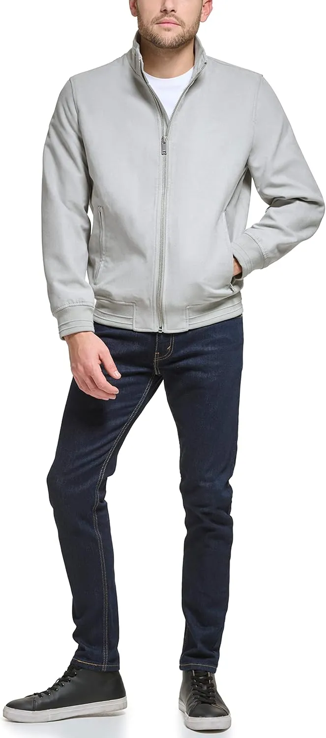 DKNY Men's Modern Knit Collar Bomber Jacket