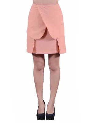Double Zero Simply Sophisticated Business Scallop Detail High Waist Woven Skirt