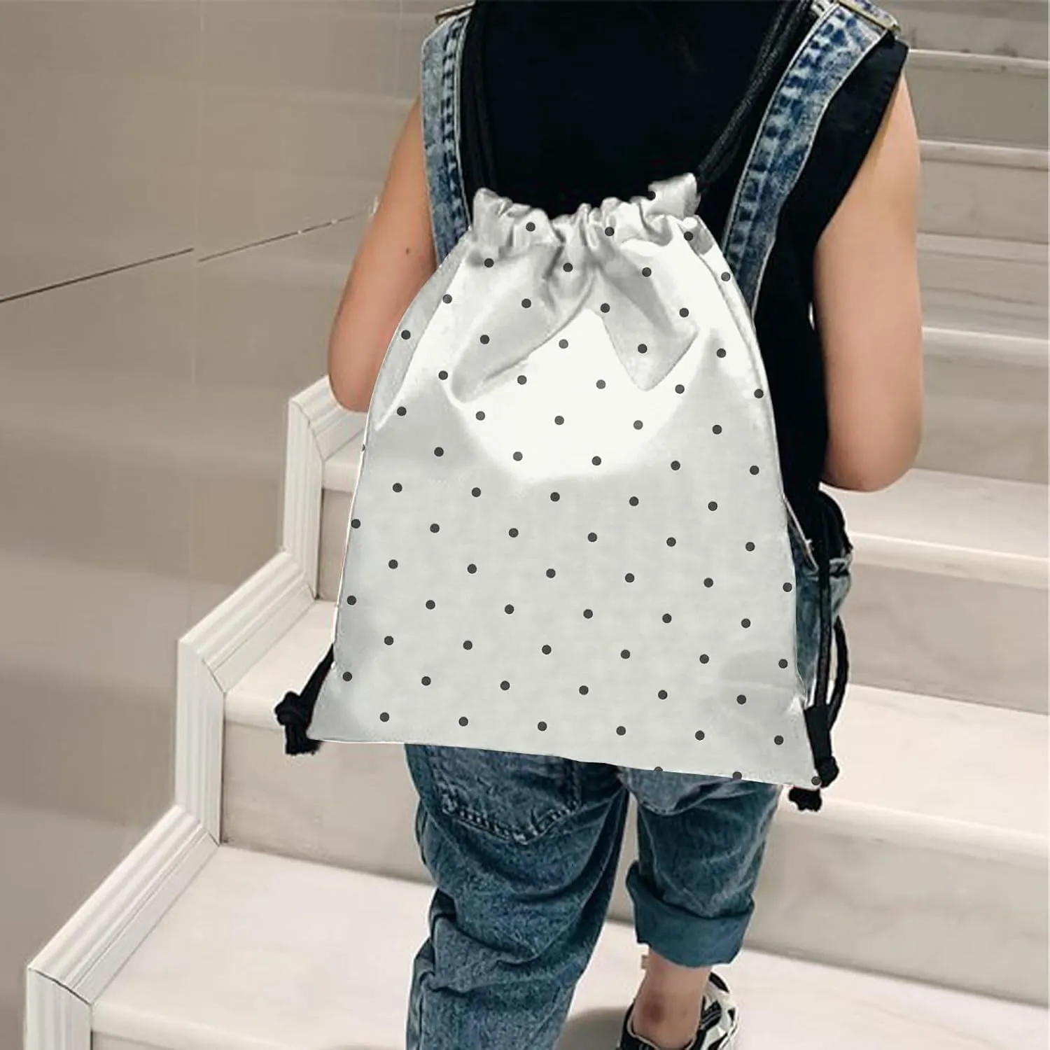 Drawstring Backpack for String Bag Waterproof Cute Sports Beach Swimming Travel (13"17")-Wave Point