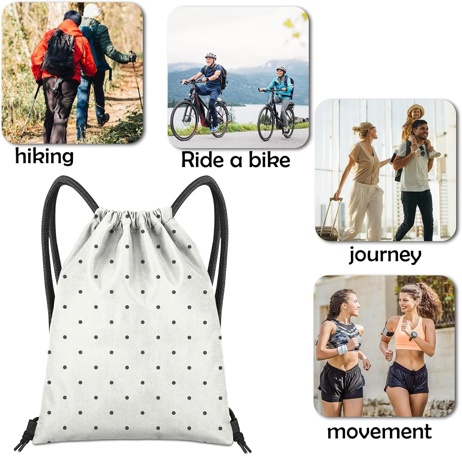 Drawstring Backpack for String Bag Waterproof Cute Sports Beach Swimming Travel (13"17")-Wave Point