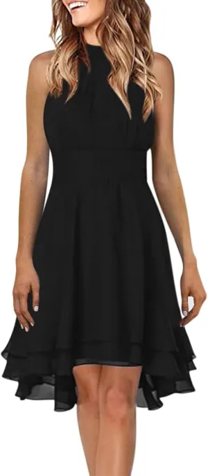 Dress Elegant for Women for Wedding 2025 Women's Halter Neck Sexy Split Cocktail Party Mini Short Formal Dresses