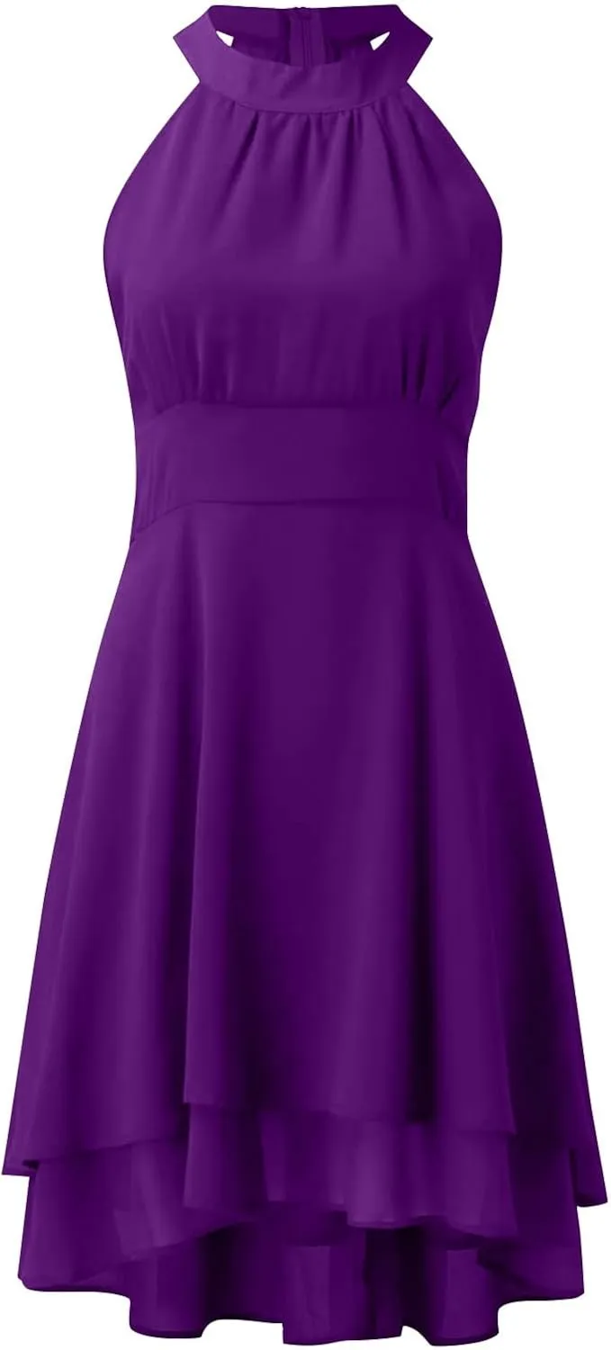 Dress Elegant for Women for Wedding 2025 Women's Halter Neck Sexy Split Cocktail Party Mini Short Formal Dresses