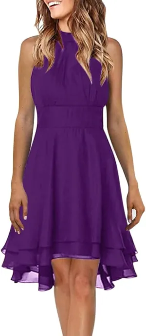Dress Elegant for Women for Wedding 2025 Women's Halter Neck Sexy Split Cocktail Party Mini Short Formal Dresses