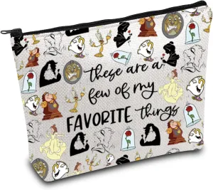 ENSIANTH Beauty Inspired Makeup Bag Belle Princess Lover Gift A Tale as Old as Time Gift Fairy Tales Gift Beast Cosmetic Bag (Beauty thing MU)