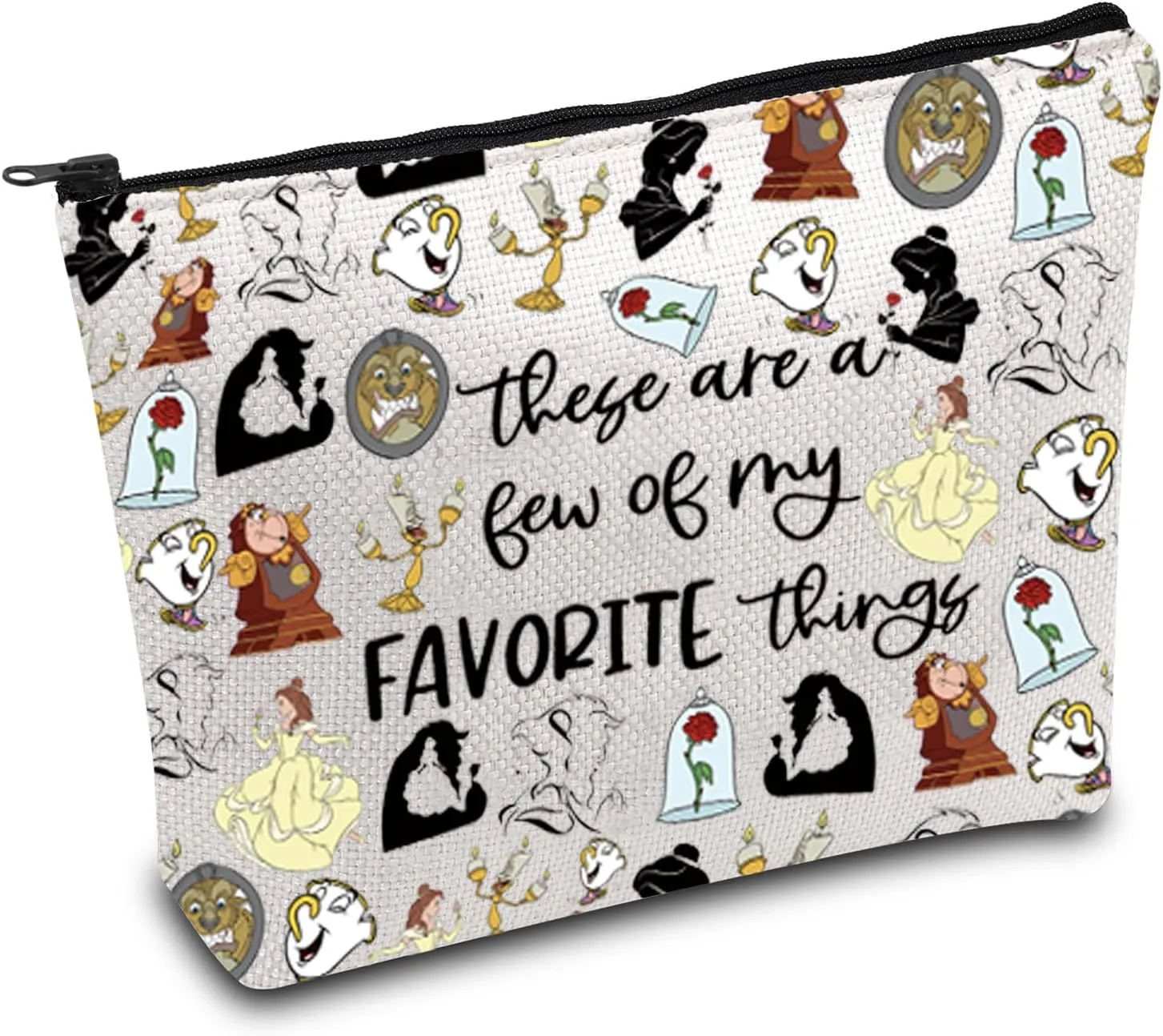 ENSIANTH Beauty Inspired Makeup Bag Belle Princess Lover Gift A Tale as Old as Time Gift Fairy Tales Gift Beast Cosmetic Bag (Beauty thing MU)