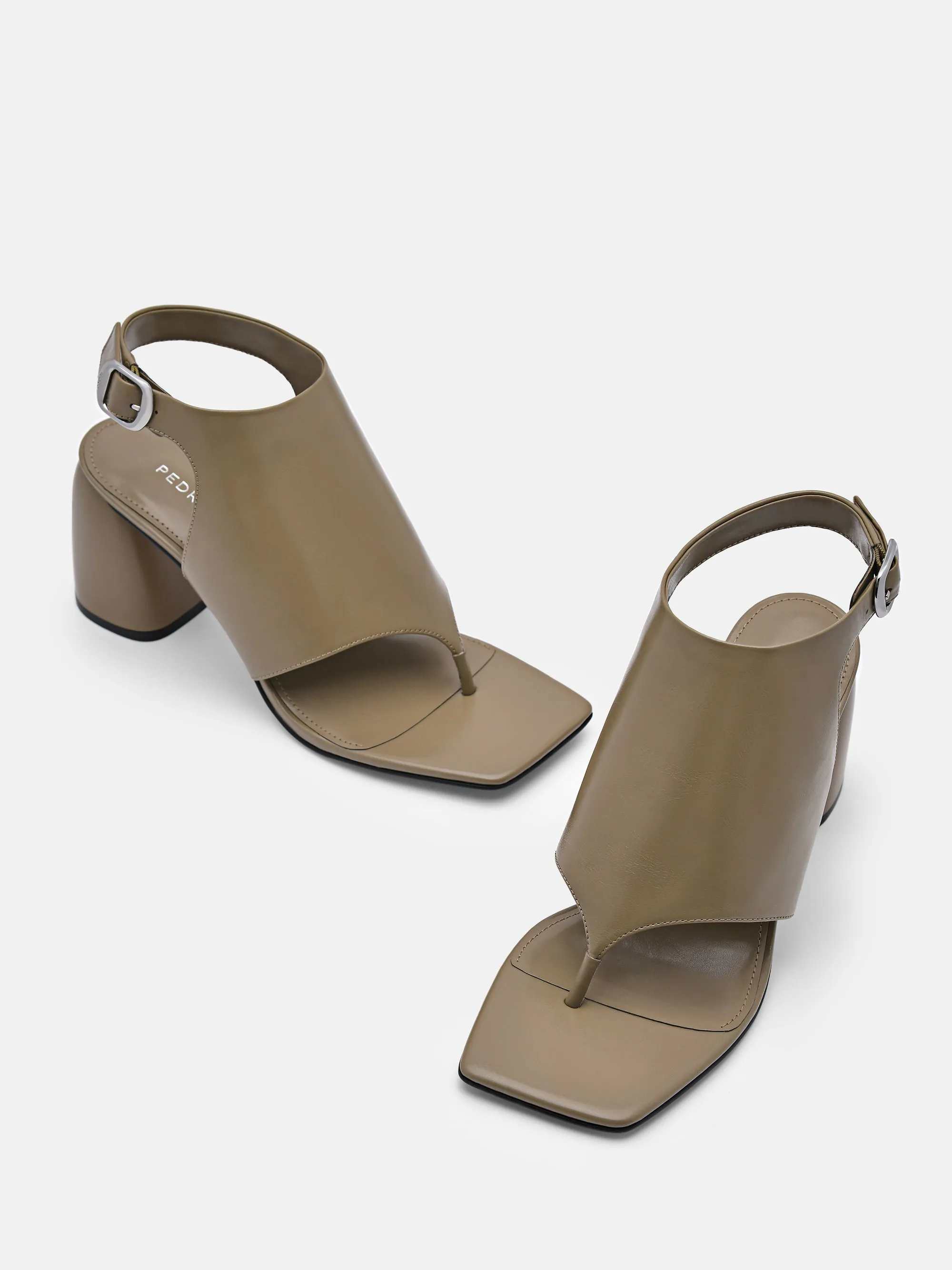 Este Leather Heel Sandals