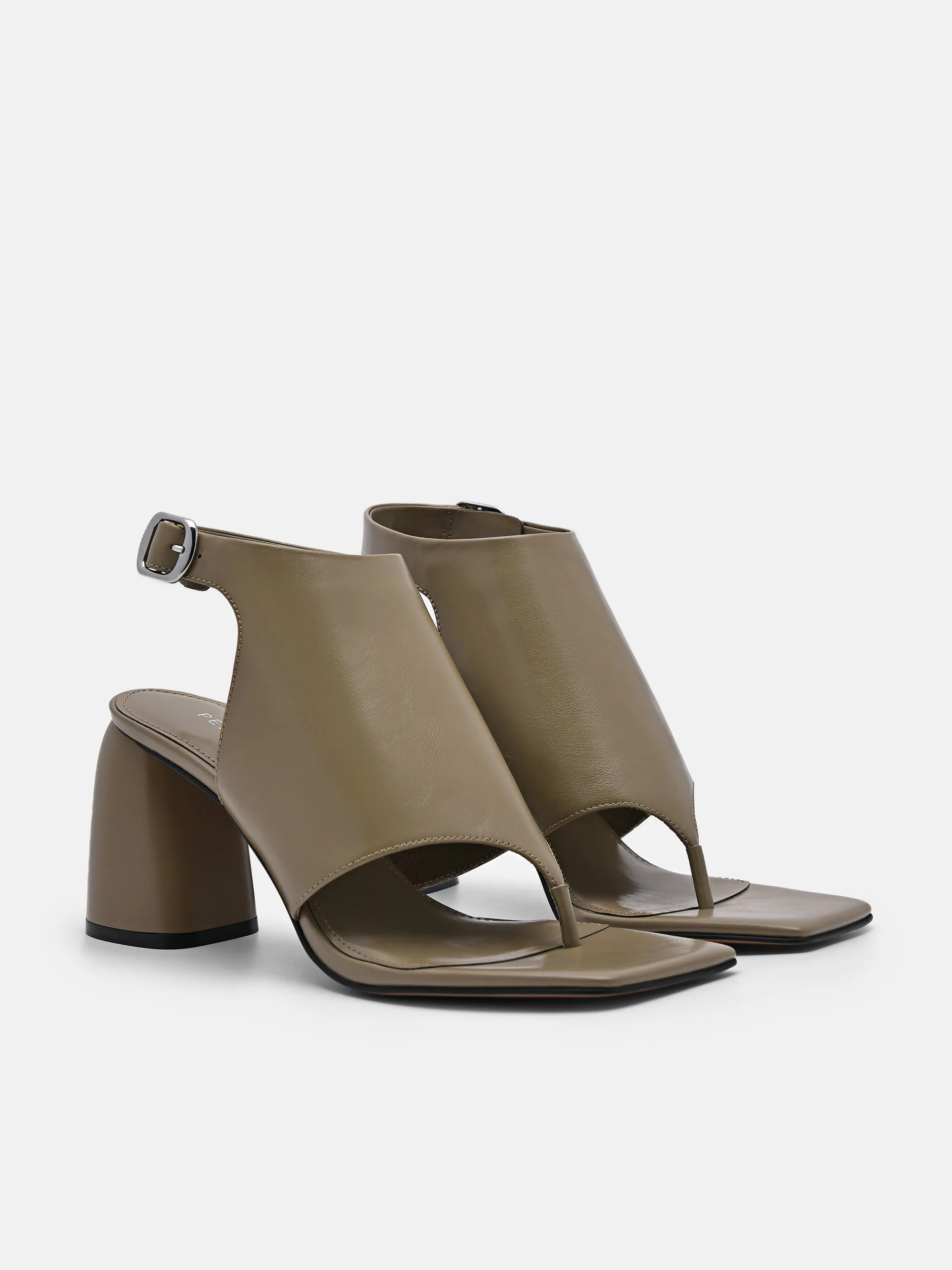 Este Leather Heel Sandals