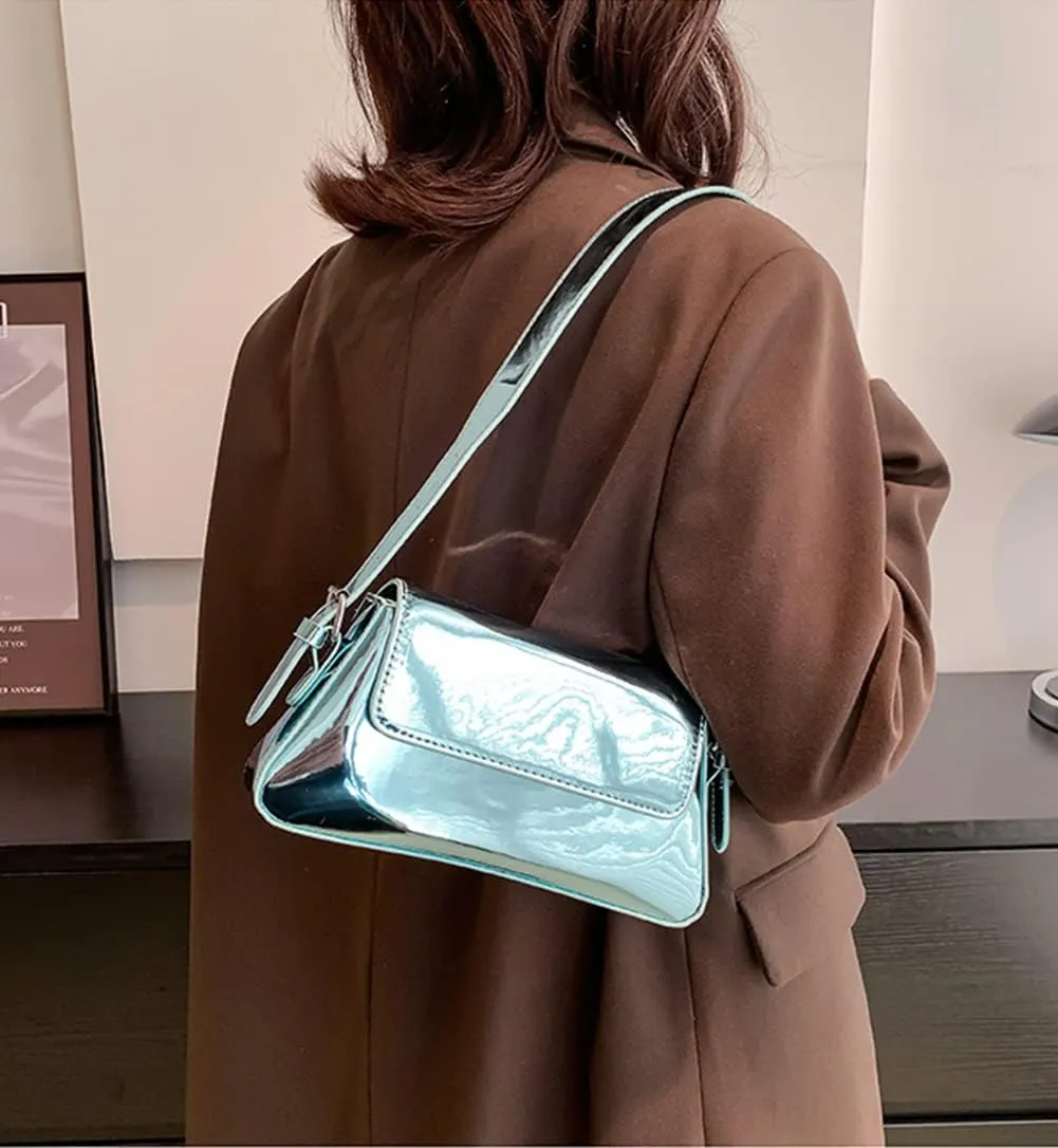 Evening Bag Women Clutch Y2k Sparkly Silver Purse Tote Handbag Shoulder Party Purses Cute Metallic Crossbody Bags 2025