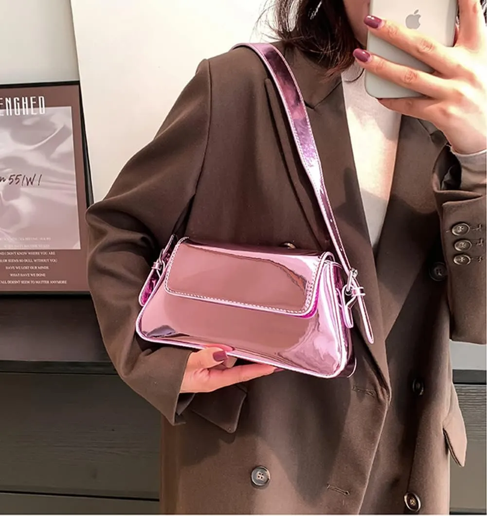 Evening Bag Women Clutch Y2k Sparkly Silver Purse Tote Handbag Shoulder Party Purses Cute Metallic Crossbody Bags 2025