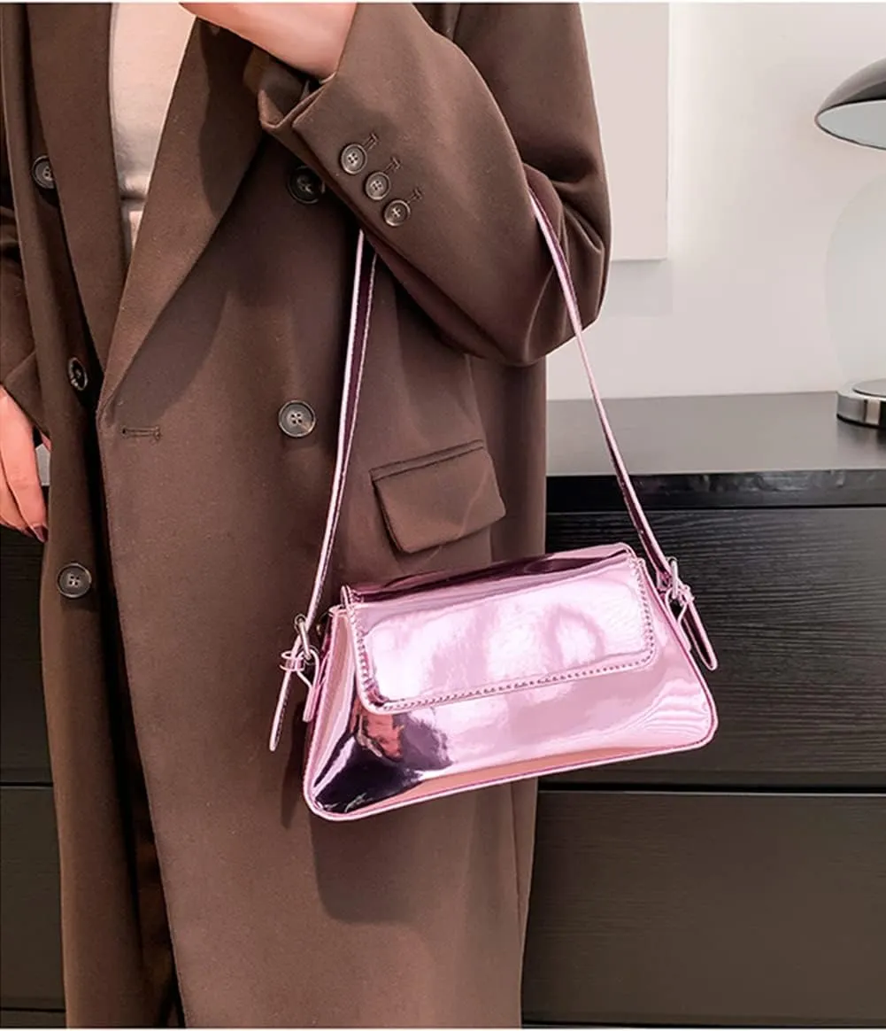 Evening Bag Women Clutch Y2k Sparkly Silver Purse Tote Handbag Shoulder Party Purses Cute Metallic Crossbody Bags 2025