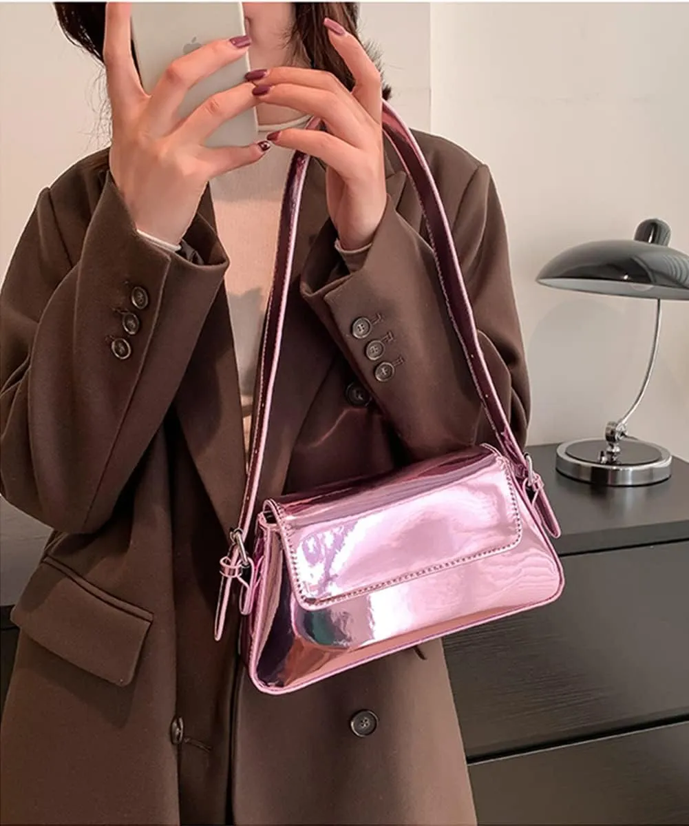 Evening Bag Women Clutch Y2k Sparkly Silver Purse Tote Handbag Shoulder Party Purses Cute Metallic Crossbody Bags 2025