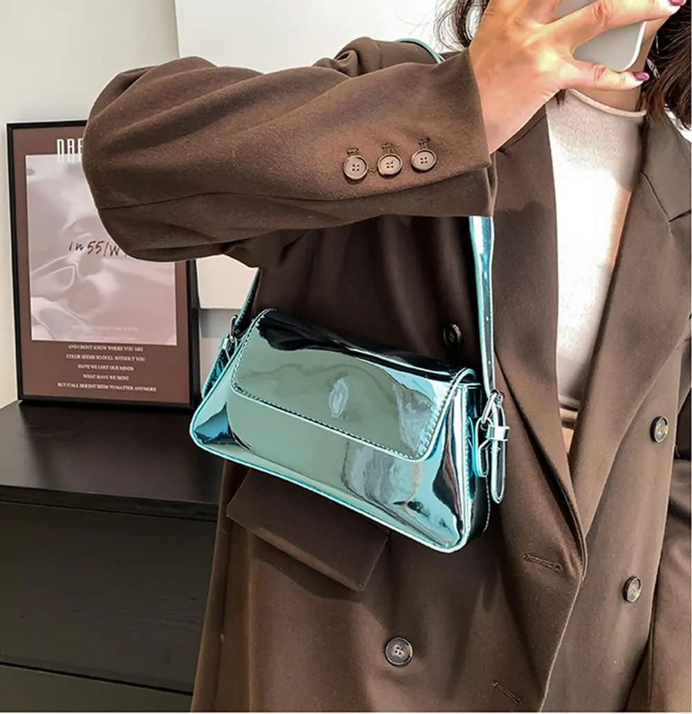 Evening Bag Women Clutch Y2k Sparkly Silver Purse Tote Handbag Shoulder Party Purses Cute Metallic Crossbody Bags 2025