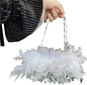 Evening Dinner Bag Handbag Beaded Strap Crossbody Bags Sequins Clutch Bag Wedding Party Prom Clutch Purse