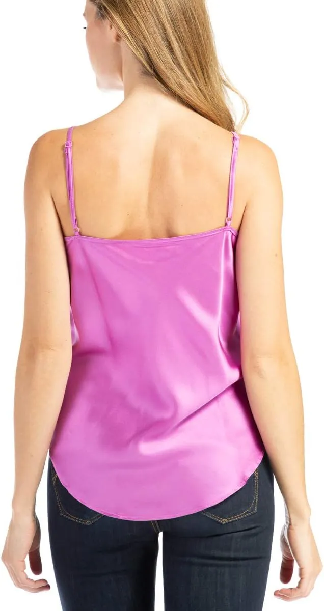 Fishers Finery Women's 100% Pure Mulberry Silk Camisole with Adjustable Straps - Improved FIT