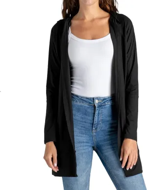 FITKICKS Everywear Lightweight Cardigan Relaxed Hooded Tunic Sweater with Deep Side Pockets Cardigan for Women, Girls
