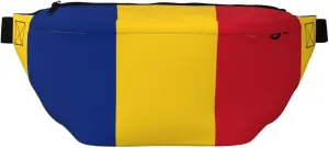 Flag Of Romania Stylish Crossbody Waist Pack - Versatile And Compact Travel Pouch For Hands-Free Storage
