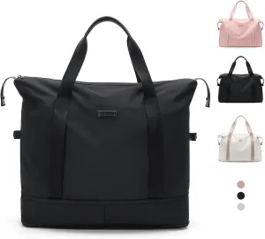 Foldable Travel Duffel Bag Carry On Yoga Tote Duffle Bags for Women Travel Sport Gym Hospital Bag Labor Delivery Overnight Luggage,40L,Black