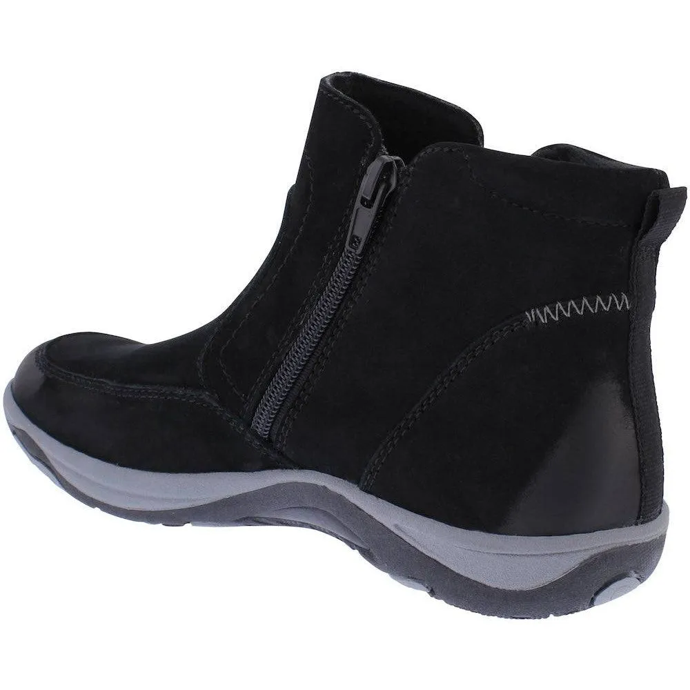Free Spirit 41234 - Veda Ladies Black Leather Water Resistant Twin Zip Ankle Boots