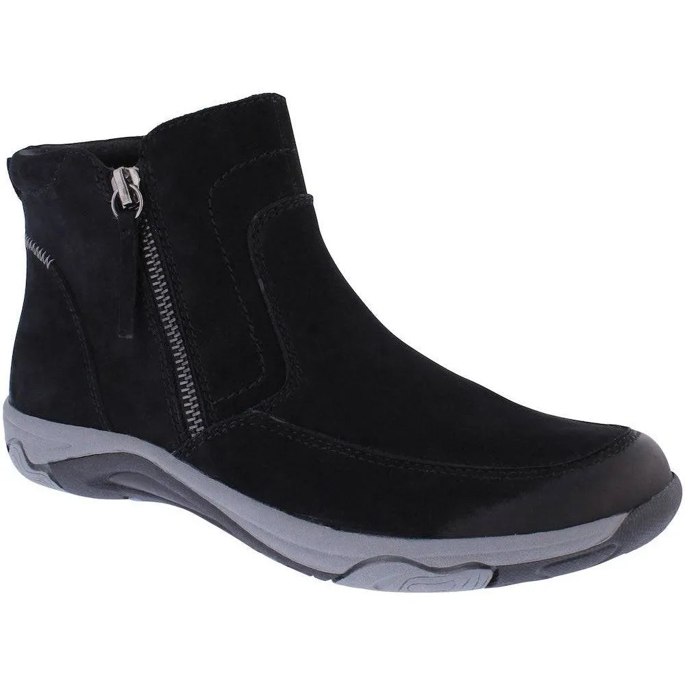 Free Spirit 41234 - Veda Ladies Black Leather Water Resistant Twin Zip Ankle Boots