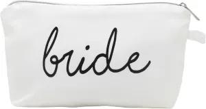 Funky Junque Zippered Bride Tribe Makeup Bag and Bride Squad Bags Clutch for Bridesmaids Weddings Bachelorette Parties Bride (White) One Size