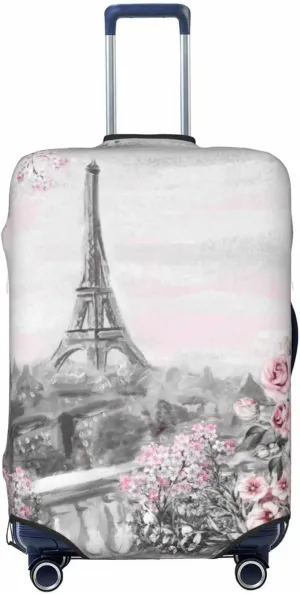 Futterya Travel Luggage Cover Romantic Eiffel Tower France Suitcase Protector Washable Baggage Covers (for 25-28 inch luggage)
