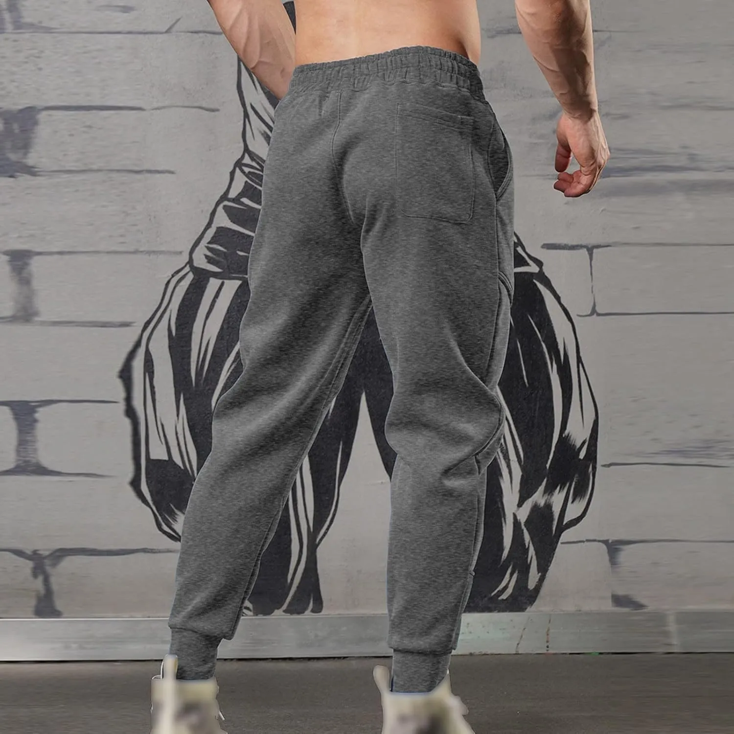 FZVYD Men Jeans Slim Fit Mens Casual Elastic Drawstring Cargo Pants Lightweight Relaxed Fit Cotton Workout Sweatpants 2023